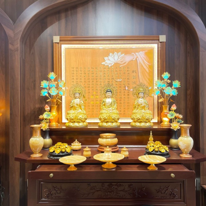 Trọn Bộ Ban Thờ Phật Gỗ Hương Sen 